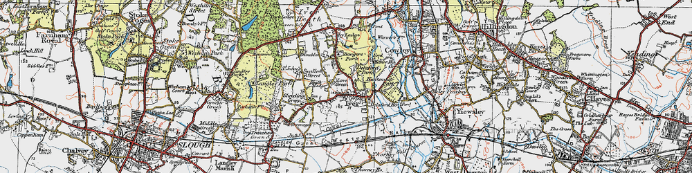 Old map of Love Green in 1920