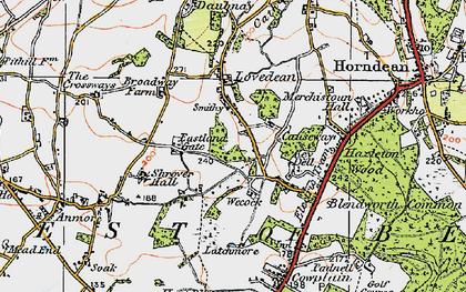 Old map of Lovedean in 1919