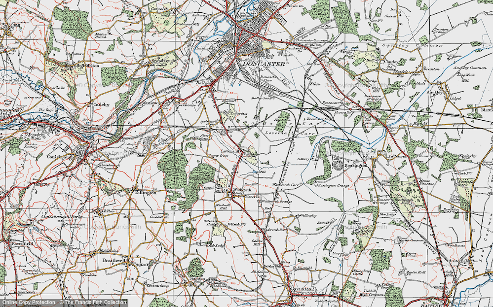 Old Map of Historic Map covering St Catherine's Well in 1923