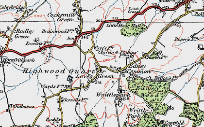 Old map of Loves Green in 1920