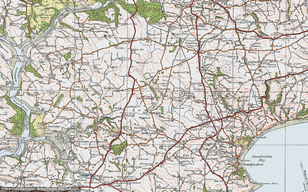 Old Map of Loveston, 1922 in 1922