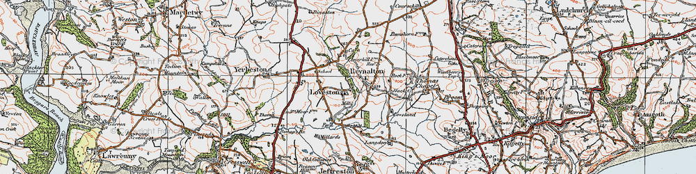 Old map of Loveston in 1922
