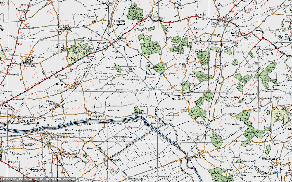 Old Map of Low Barlings, 1923 in 1923