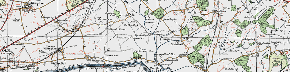 Old map of Low Barlings in 1923