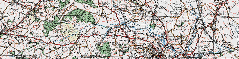 Old map of Low Barugh in 1924