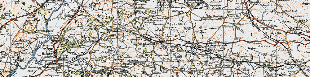 Old map of Ashleys in 1924