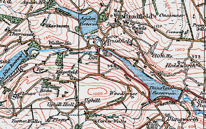 Old map of Low Bradfield in 1923