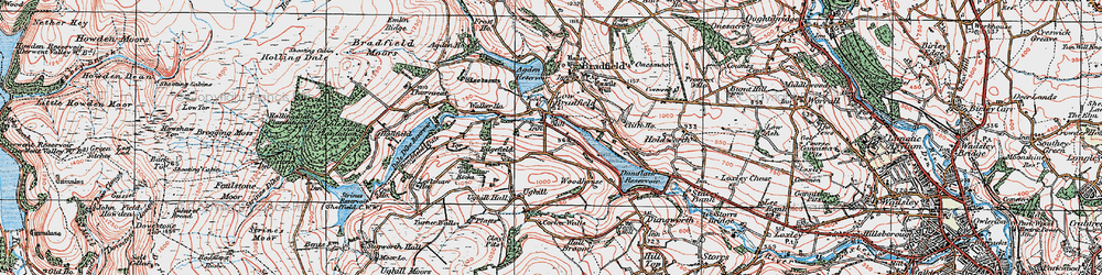Old map of Low Bradfield in 1923