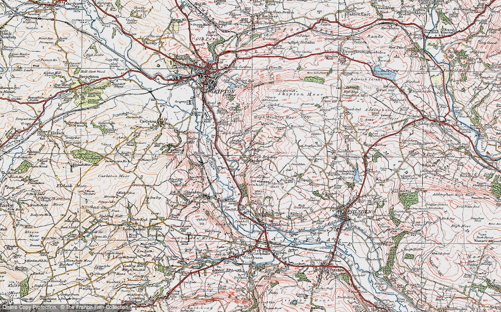 Old Map of Historic Map covering Bradley Ings in 1925
