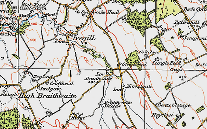 Old map of Low Braithwaite in 1925