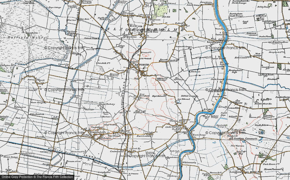 Old Map of Historic Map covering High Burnham in 1923