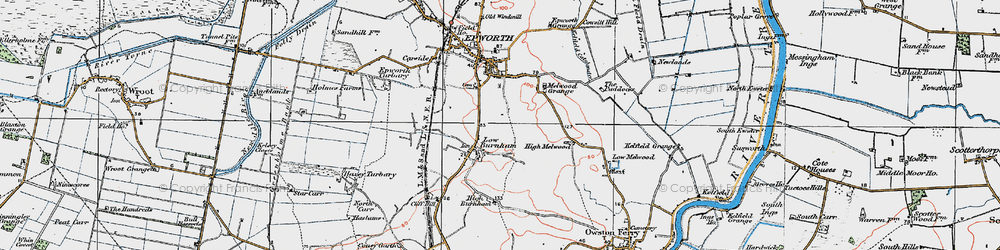 Old map of High Burnham in 1923