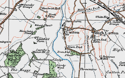 Old map of Low Catton in 1924