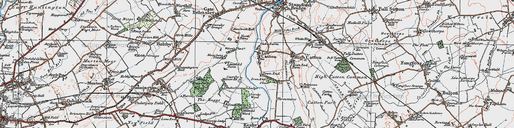 Old map of Low Catton in 1924