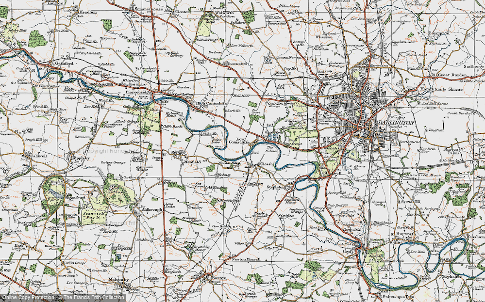 Old Map of Low Coniscliffe, 1925 in 1925