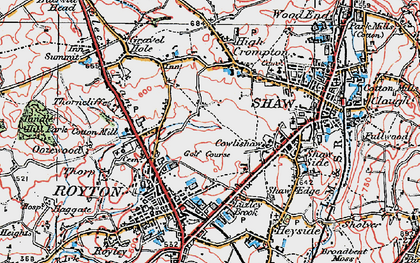 Old map of Low Crompton in 1924