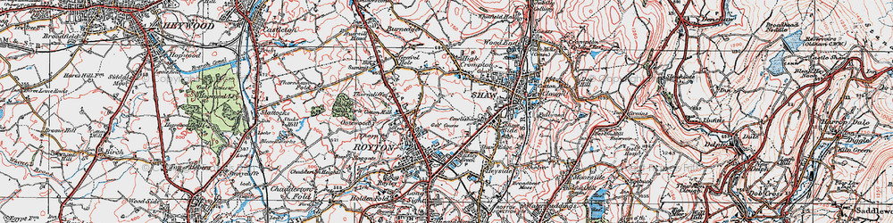 Old map of Low Crompton in 1924