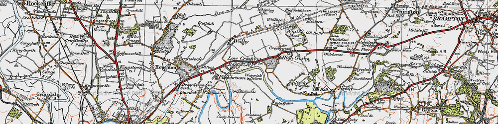 Old map of Low Crosby in 1925