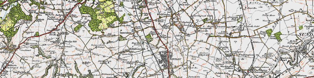 Old map of Low Eighton in 1925