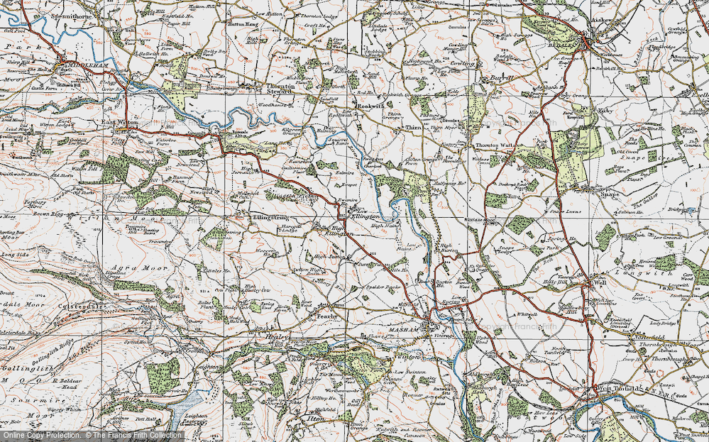 Old Map of Low Ellington, 1925 in 1925