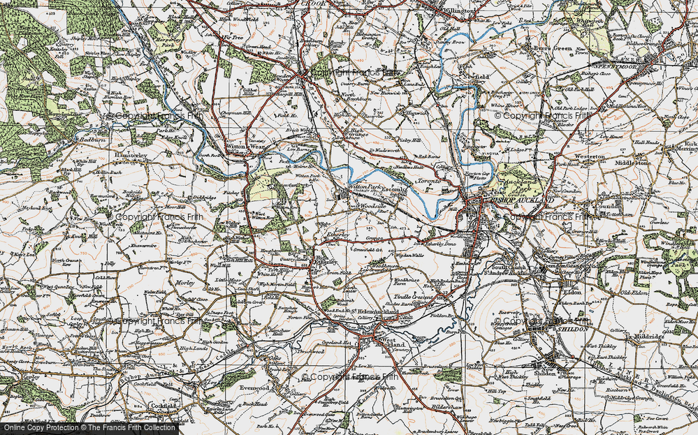 Old Map of Low Etherley, 1925 in 1925