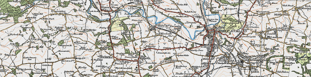 Old map of Low Etherley in 1925