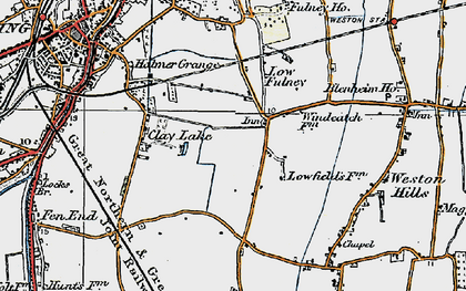 Old map of Low Fulney in 1922