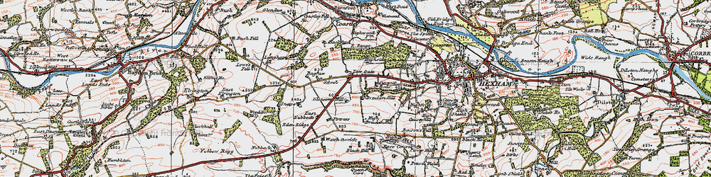 Old map of Breckon Hill in 1925