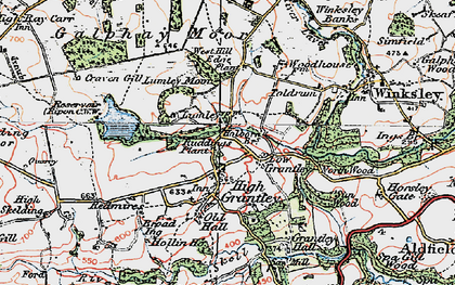 Old map of Low Grantley in 1925