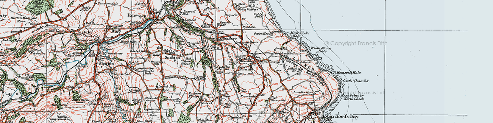Old map of Low Hawsker in 1925