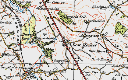 Old map of Barrock Fell in 1925
