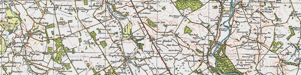 Old map of Barrock Side in 1925