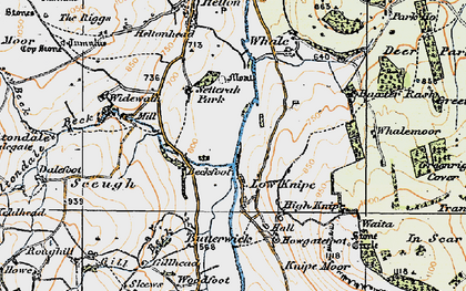 Old map of Low Knipe in 1925