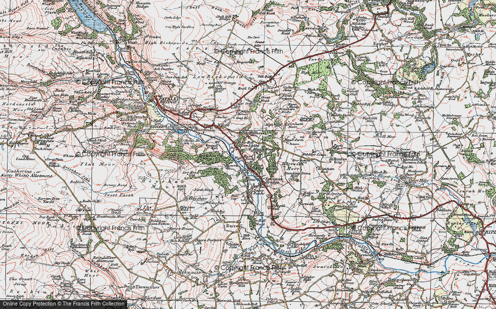 Old Map of Historic Map covering Birch Wood in 1925