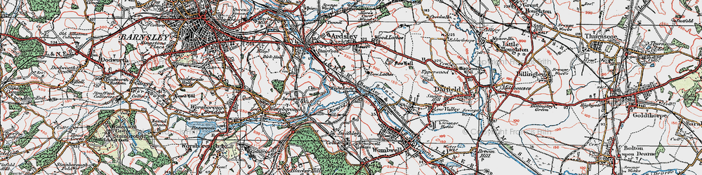 Old map of Low Laithes in 1924