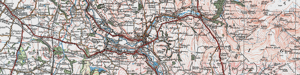 Old map of Low Leighton in 1923