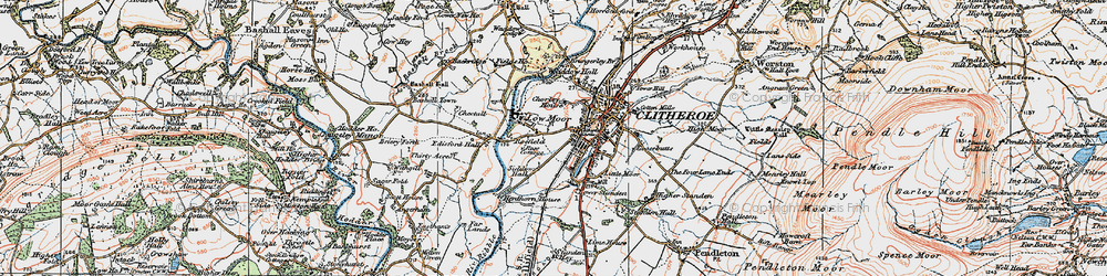 Old map of Brungerley Br in 1924