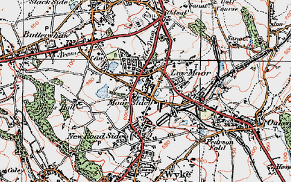 Old map of Low Moor in 1925