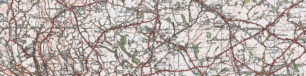 Old map of Low Moor in 1925