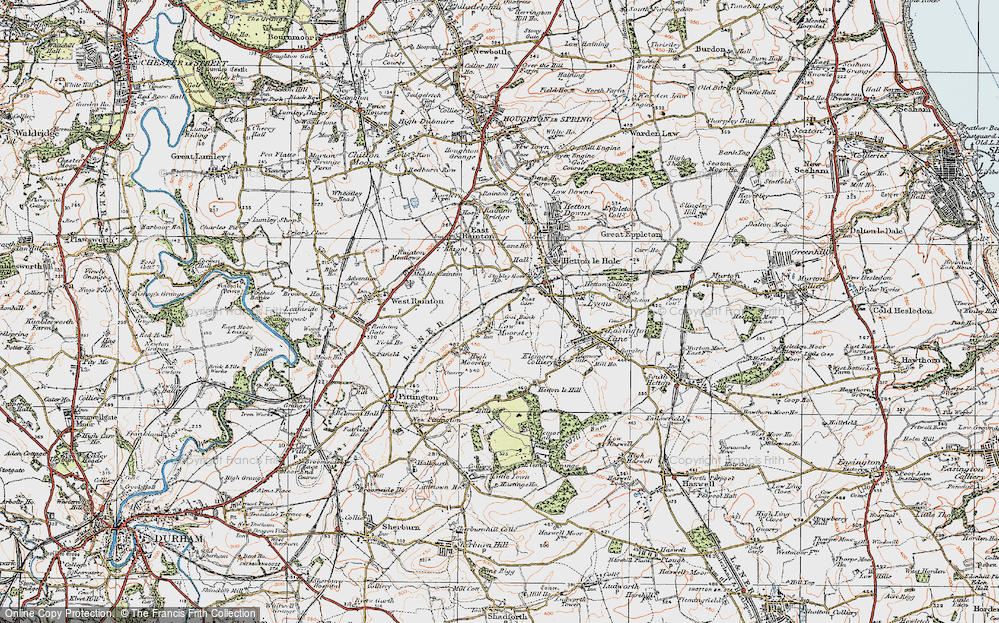 Old Map of Low Moorsley, 1925 in 1925