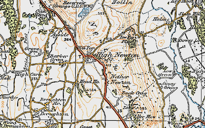 Old map of Low Newton in 1925