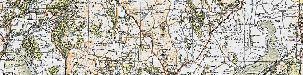 Old map of Low Newton in 1925