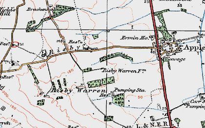 Old map of Low Risby in 1924