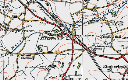 Old map of Low Street in 1921