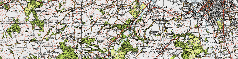 Old map of Low Thornley in 1925