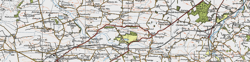 Old map of Low Whinnow in 1925