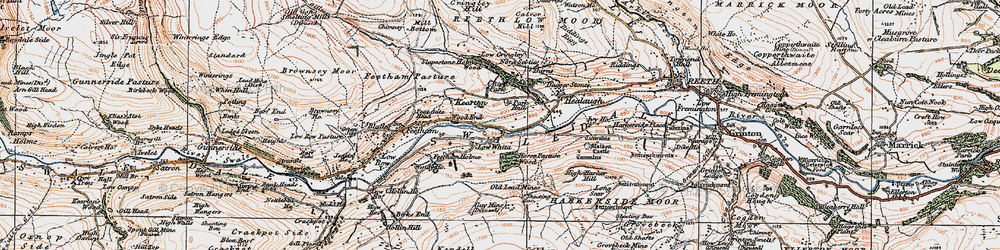 Old map of Low Whita in 1925