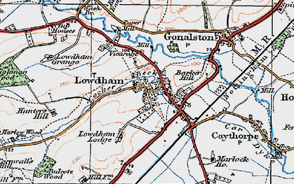 Old map of Lowdham Lodge in 1921