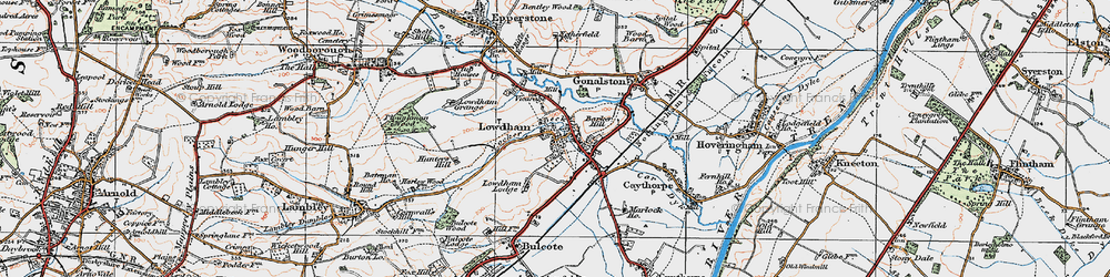 Old map of Lowdham Lodge in 1921