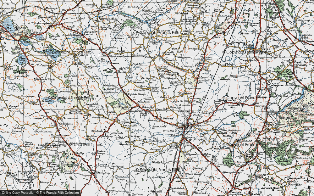 Old Map of Lowe, 1921 in 1921